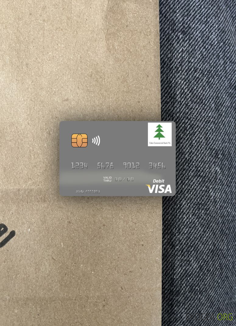 Soudan du Sud Eden Commercial Bank carte de débit visa photolook , avant